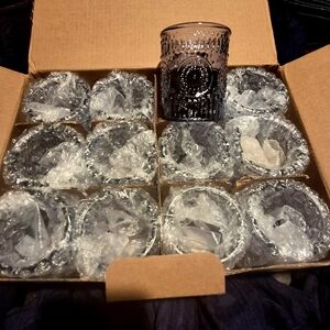 Elegant Black Glass Candle Holders